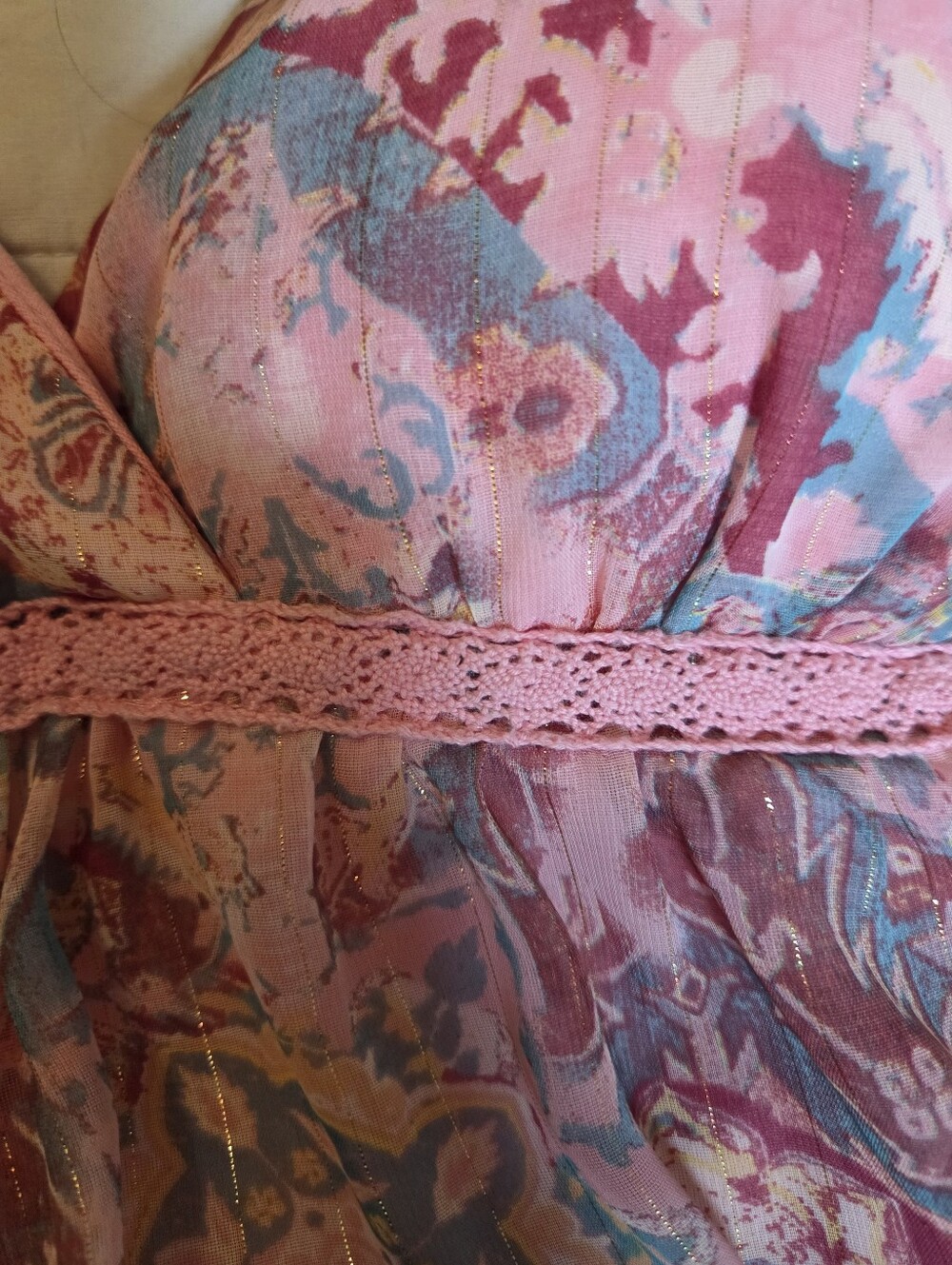 Jordache Pink Multicolor Babydoll Top - Picture 4 of 6